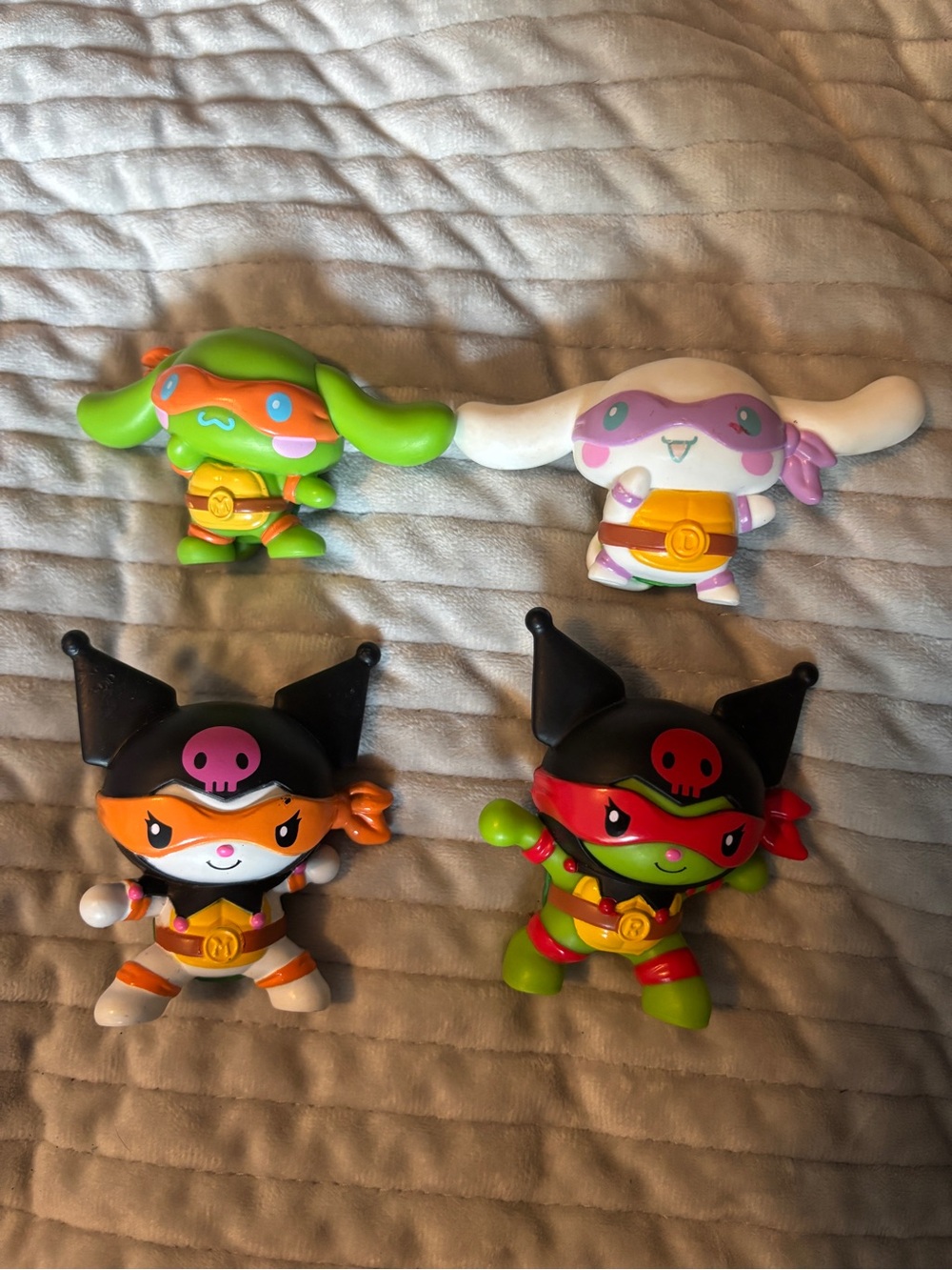 McDonald Hello Kitty x Teenage Mutant Ninja Turtles 4 Figure Mini Lot Sanrio